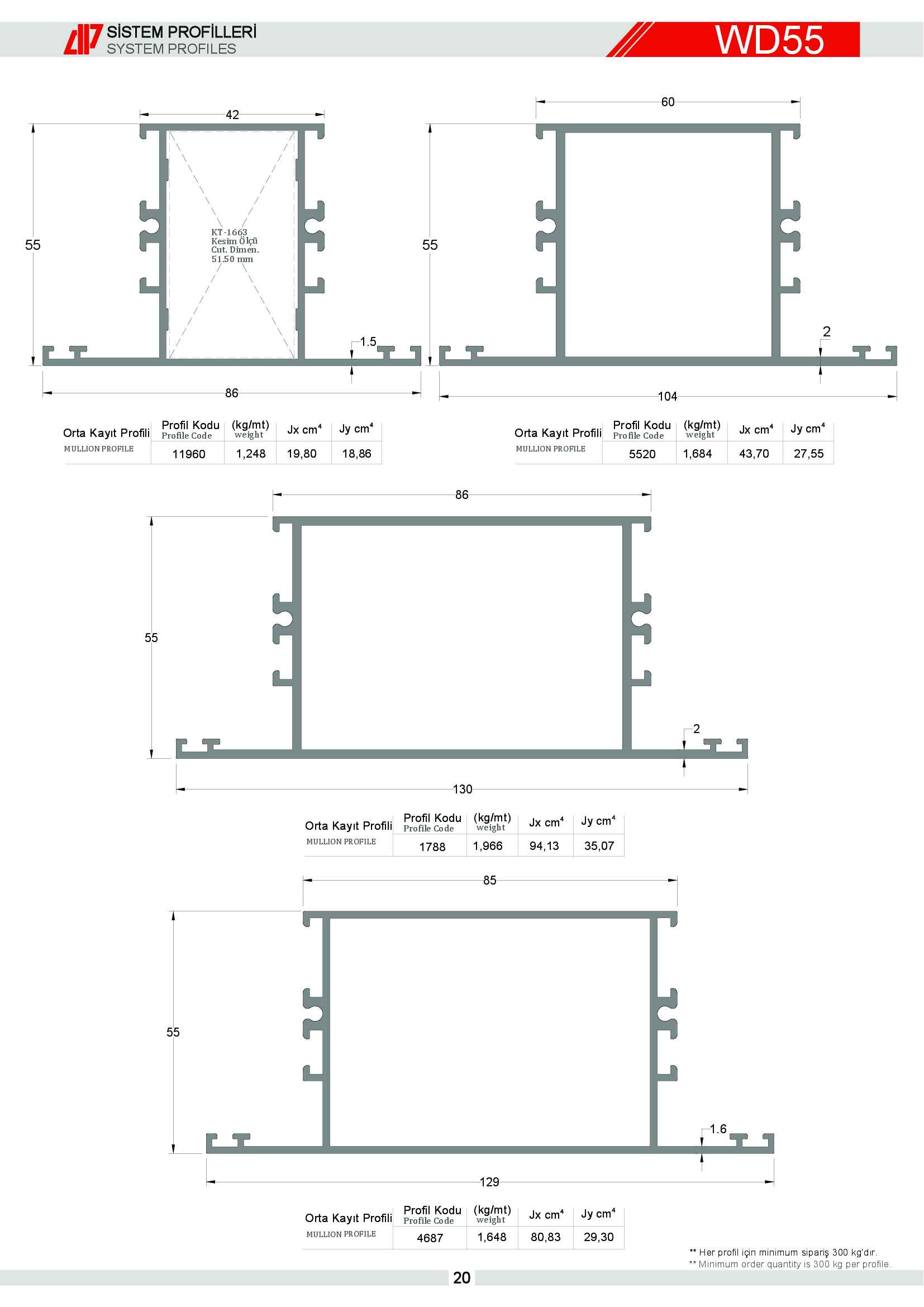 S 55 Yalıtımsız Alüminyum 16